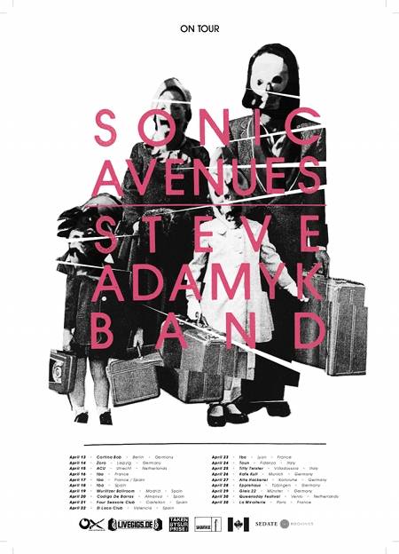 Steve Adamyk Band and Sonic Avenues tour Europe together